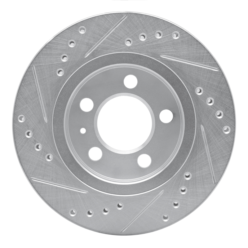 Audi TT Quattro Brake Rotor (1) - Rear Right - R1 Concepts - Drilled & Slotted - Silver - `00-`06